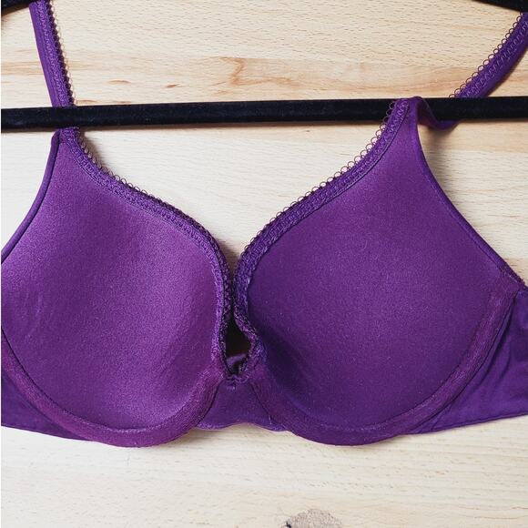 Victoria's Secret Body By Victoria Perfect Shape Purple Underwire Lace Bra 32B - Picture 8 of 12